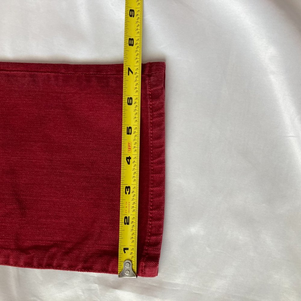 Lauren Jeans Co. Ralph Lauren Cranberry Red Petite Modern Straight Women 8P - Picture 8 of 12